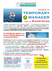 Locandina: Ingaggia un Temporary Manager per la Ripartenza